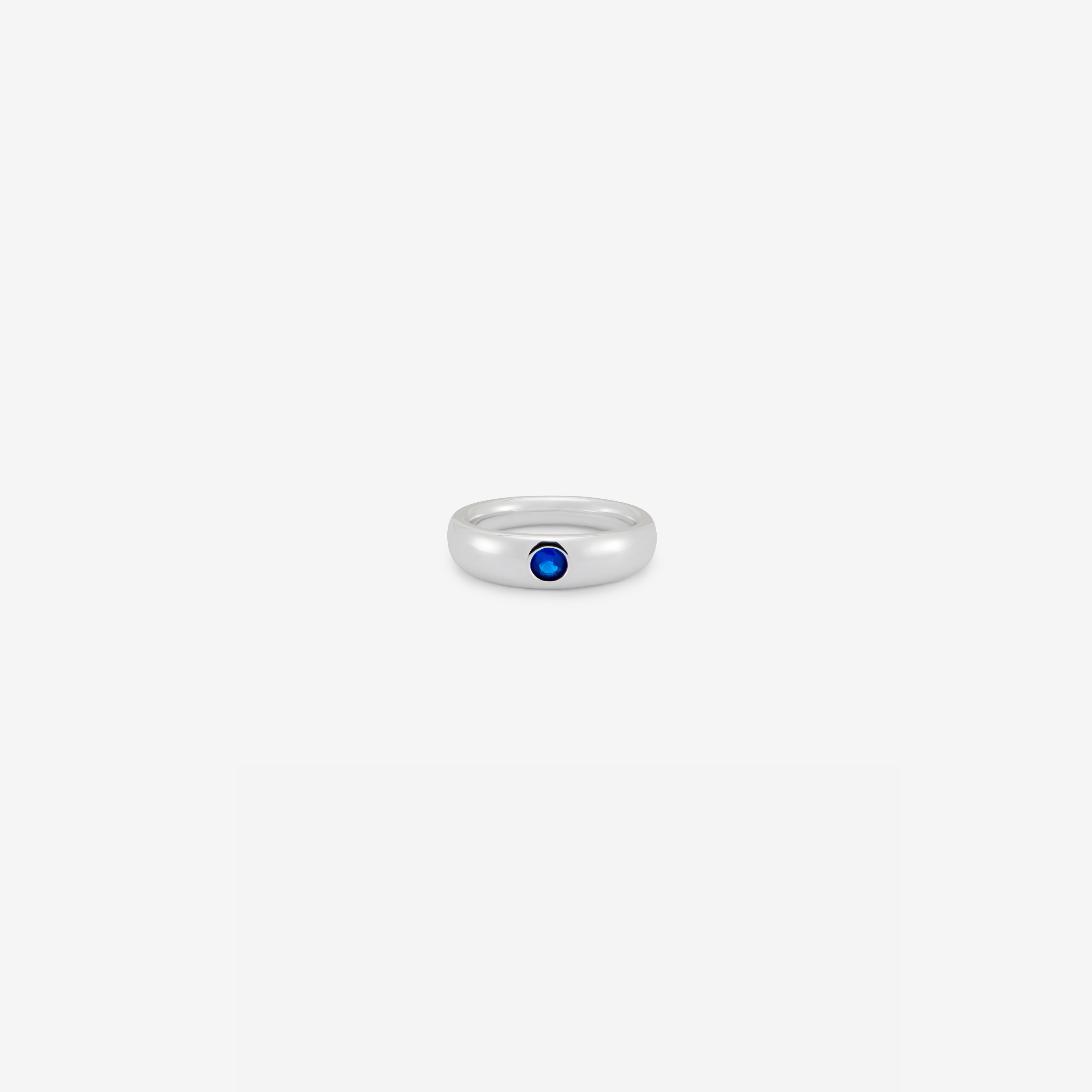 Mini Dome Round Sapphire CZ Pinky Ring